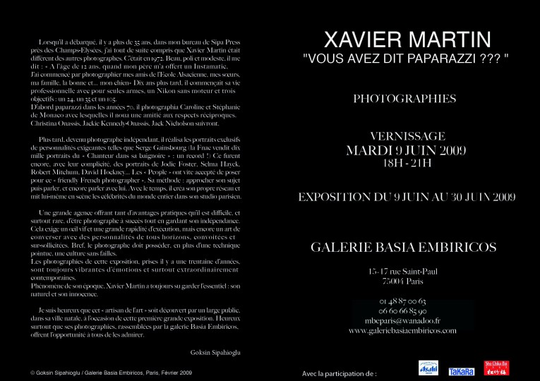 INVITATION XAVIER MARTIN - TEXTE - LABELS
